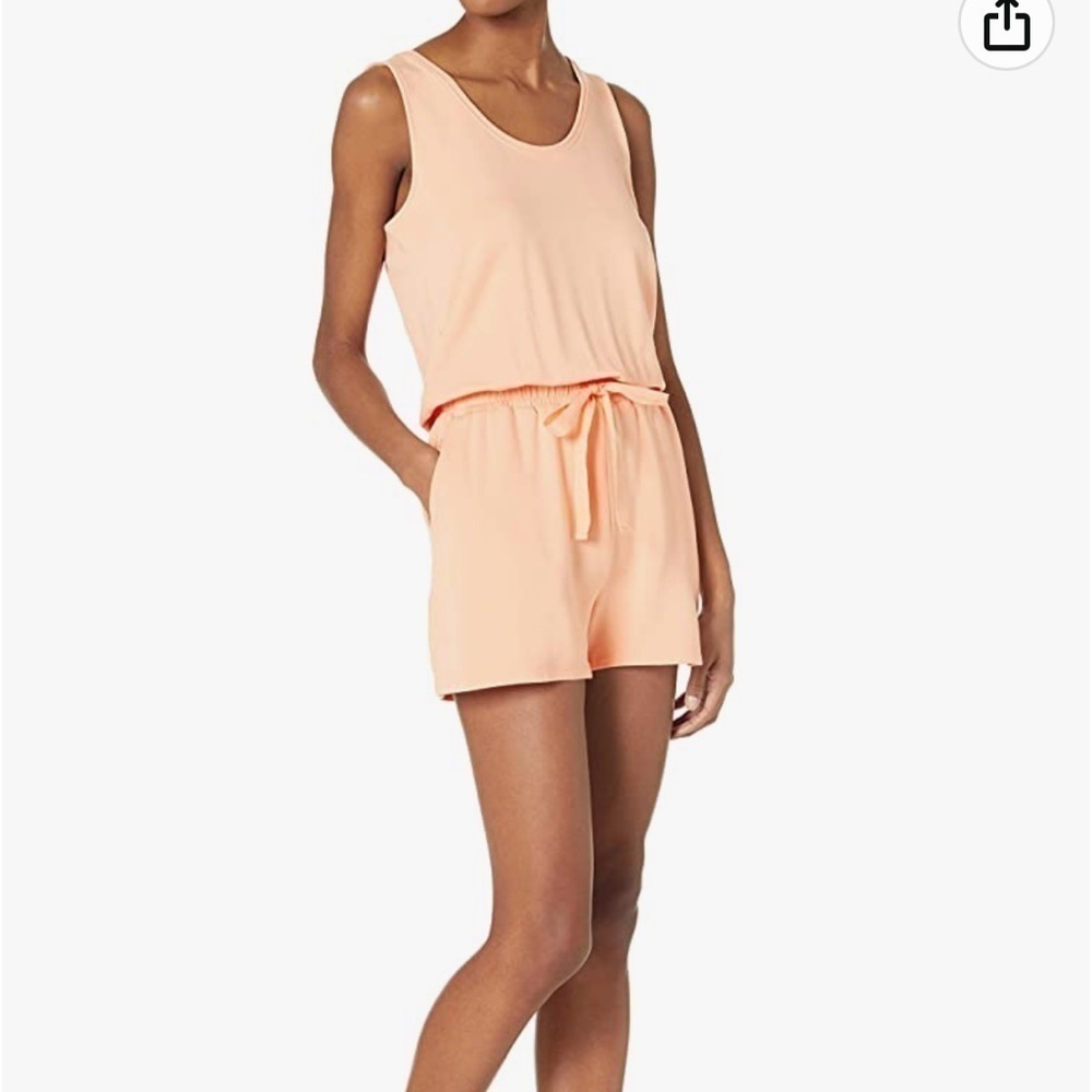 Daily Ritual Peach Tank Romper Shorts